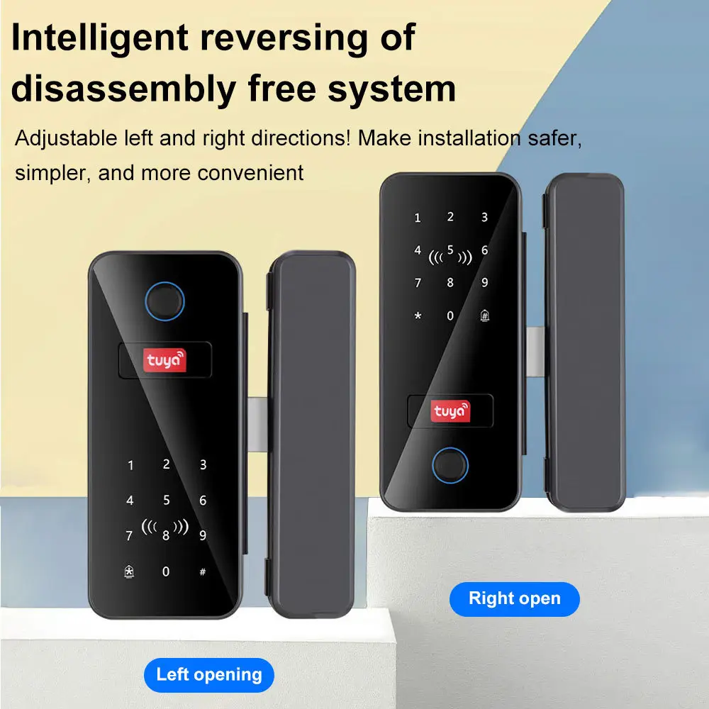 Smart Glass Door Fingerprint Lock with Tuya App - Image 5