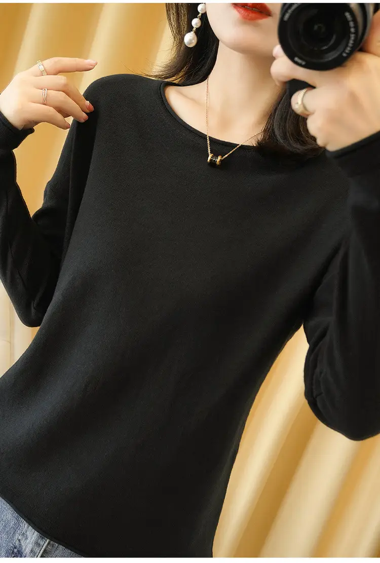 Women's Purple Cotton Knit Roll-Up Sweater Large - Image 3