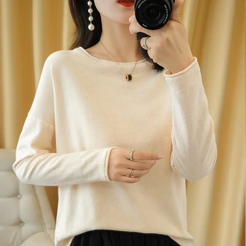 Women's Purple Cotton Knit Roll-Up Sweater Large - Image 5