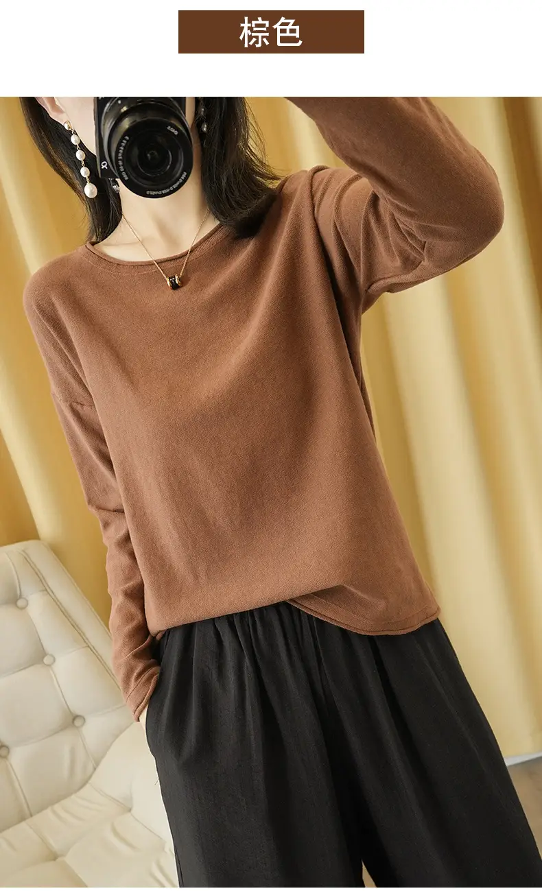 Women's Purple Cotton Knit Roll-Up Sweater Large - Image 7