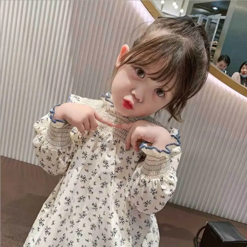 Girls Lace Collar Shirt 2024 Spring Fall Floral Baby - Image 4