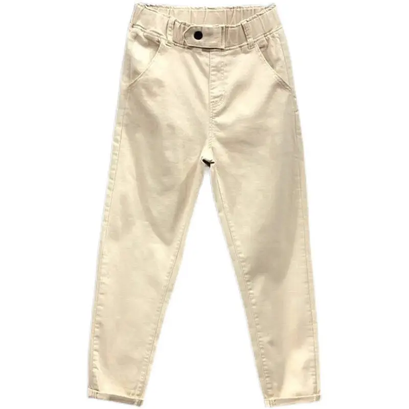 Cotton White Women's Ankle Pants Spring Autumn Korean Style