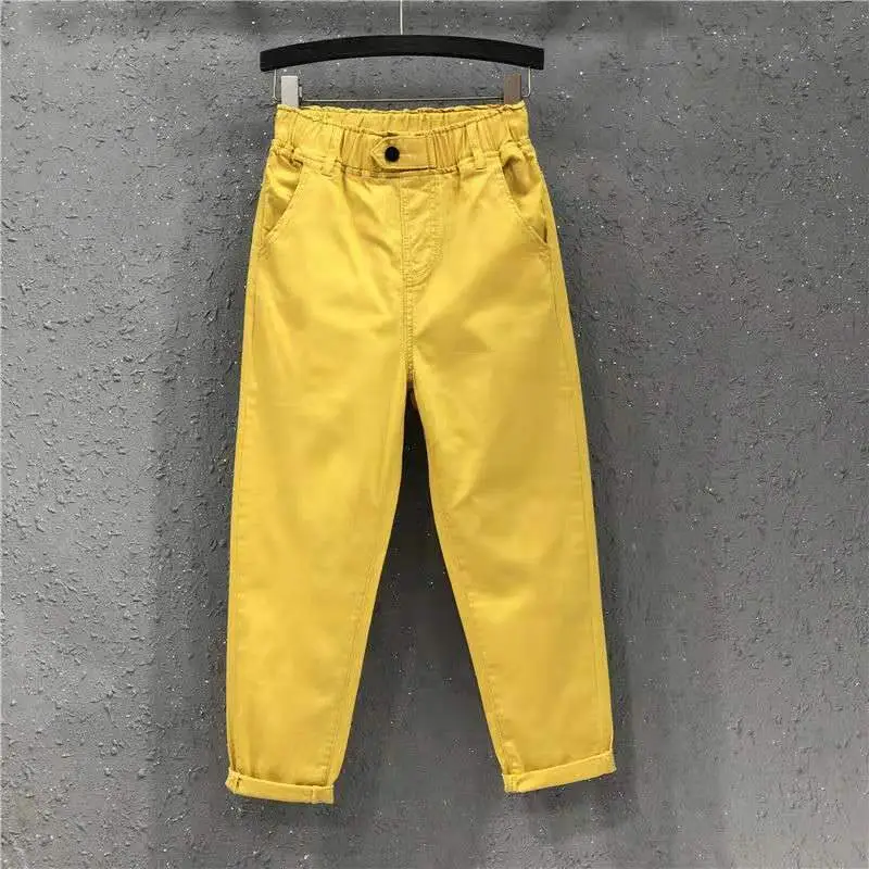 Cotton White Women's Ankle Pants Spring Autumn Korean Style — feature 5