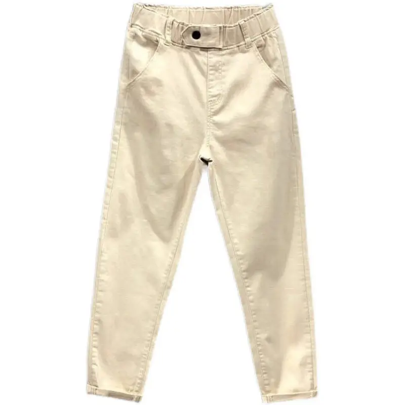 Cotton White Women's Ankle Pants Spring Autumn Korean Style — feature 7