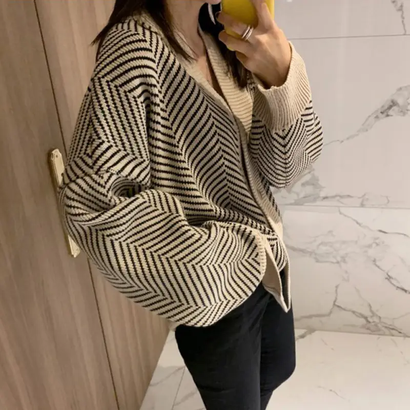 Women V-Neck Cardigan Sweater Cozy 2025 Winter Coat - Image 5