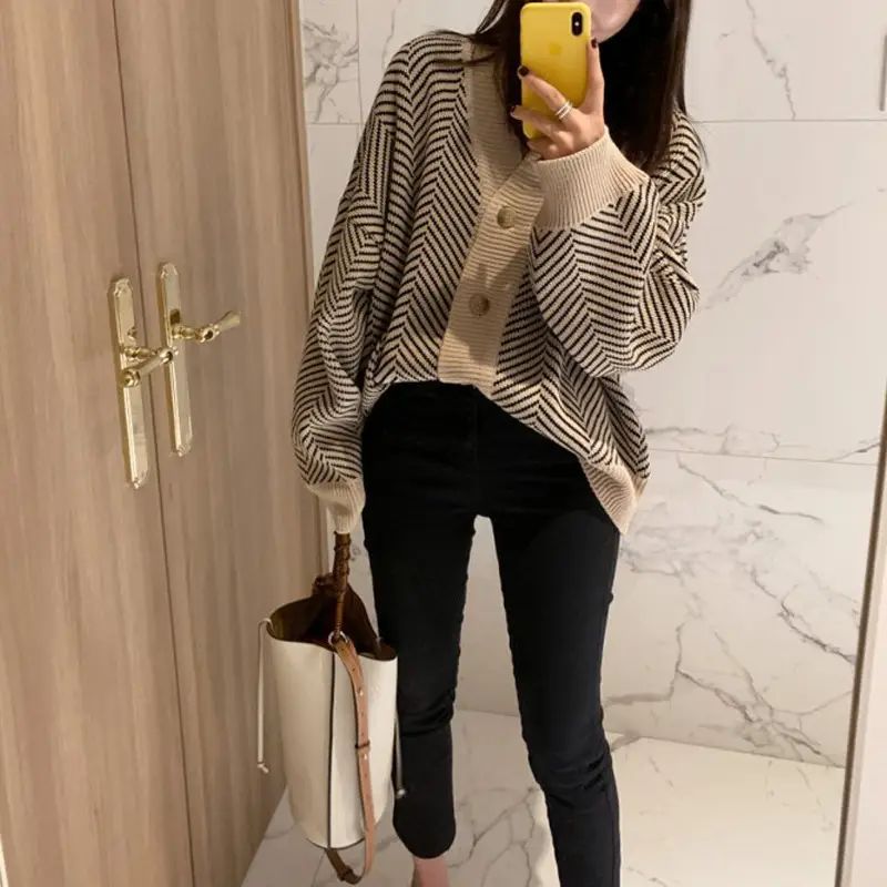 Women V-Neck Cardigan Sweater Cozy 2025 Winter Coat - Image 6