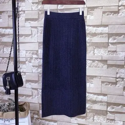 Core-spun Wool Split Skirt Long Waist Knitted Hip Cover Autumn Winter - Image 5