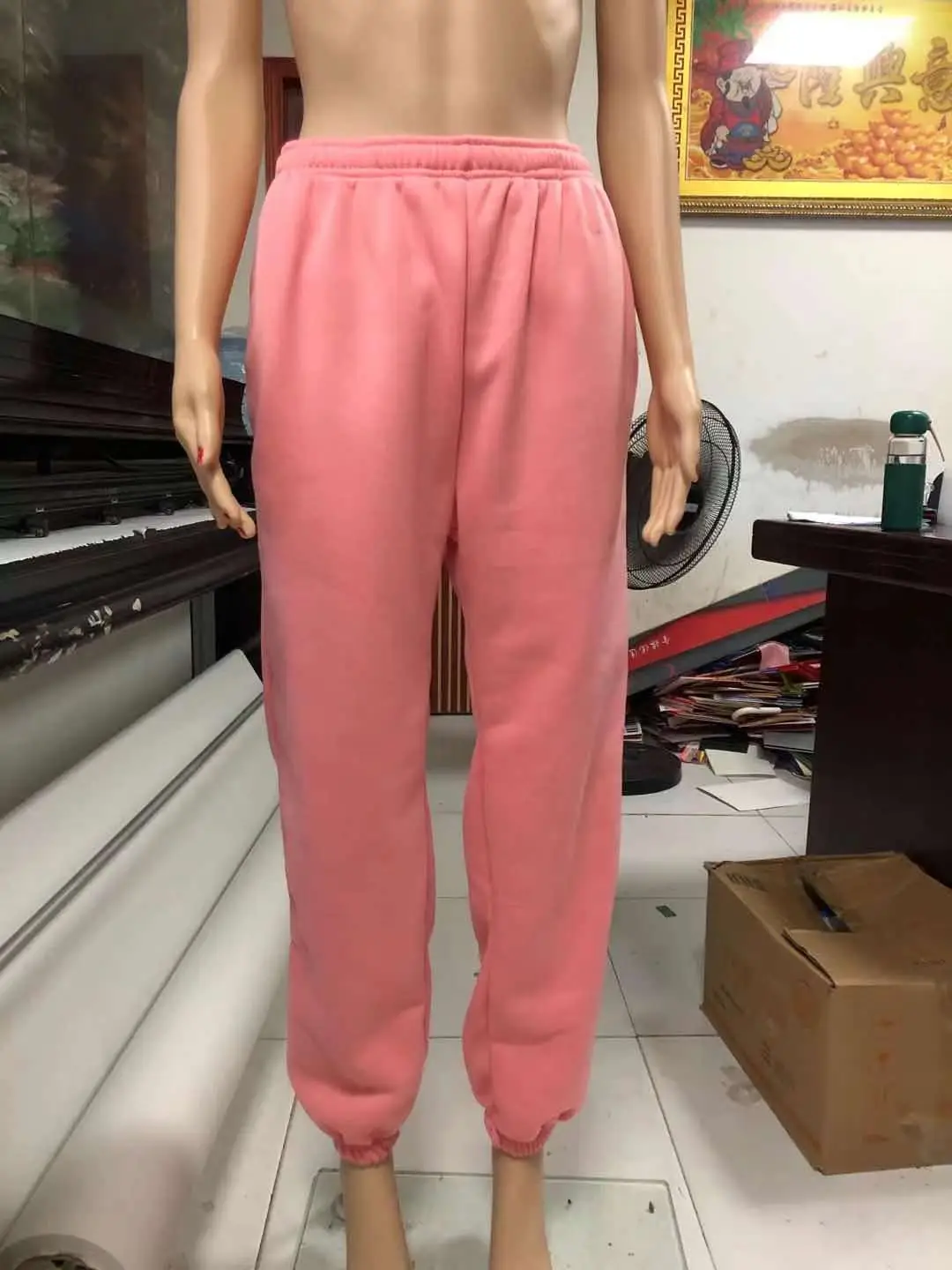 Elastic High Waist Wide Leg Pants White Large — feature 5
