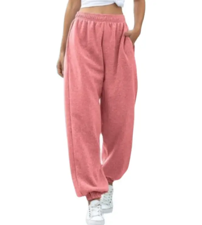Elastic High Waist Wide Leg Pants White Large - Image 5