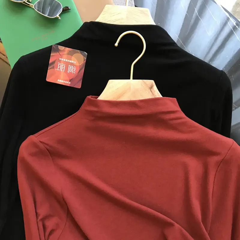 Women's Elastic Heat Storage Crewneck Shirt Multi Color - Image 7