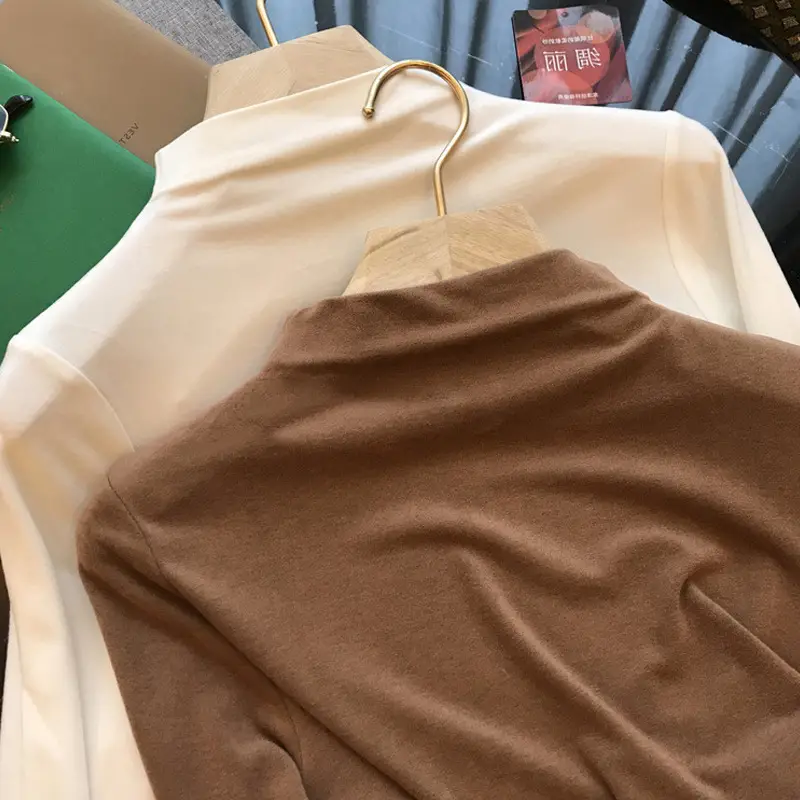 Women's Elastic Heat Storage Crewneck Shirt Multi Color - Image 8