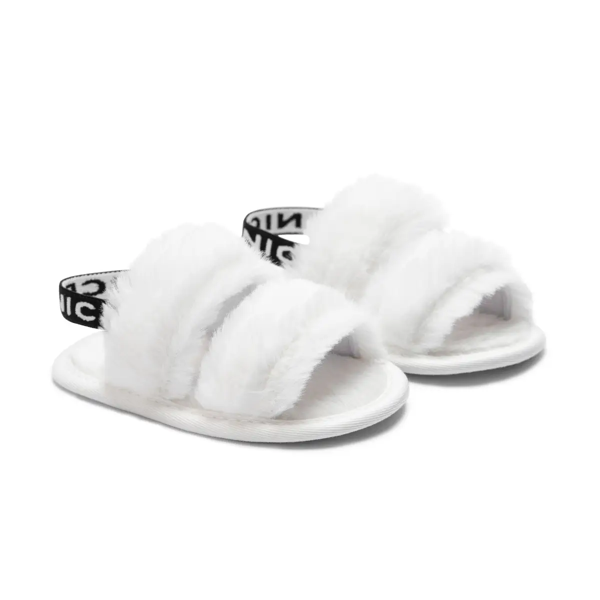 2022 Cotton Velvet Baby Slippers White