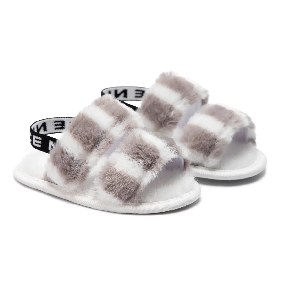 2022 Cotton Velvet Baby Slippers White