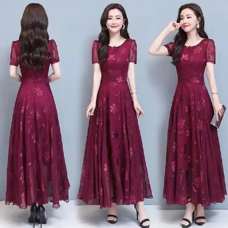 Women Navy Printed Long Sleeve Frock Summer Dress - Image 4