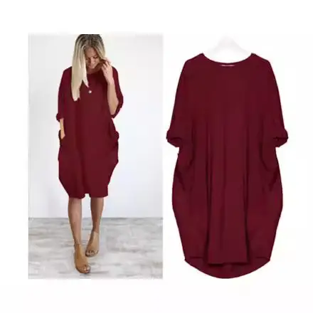 Blue Long Dress for Women Large Casual Cross-Border Spring Autumn - Image 9