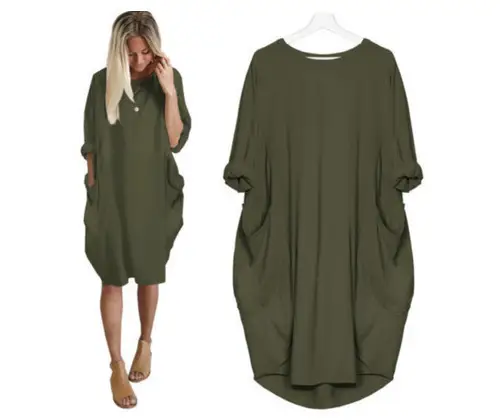 Blue Long Dress for Women Large Casual Cross-Border Spring Autumn - Image 7
