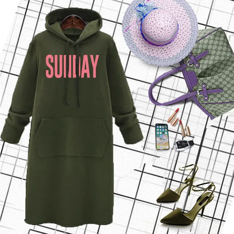 Mushroom Street Women's Hooded Sweatshirt Large Red Green Olive Blue - Image 6