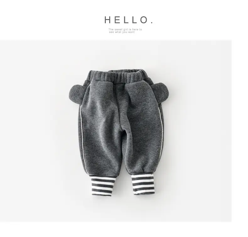 24 Late Autumn Baby Fleece Pp Pants with Bear Brooch — feature 40