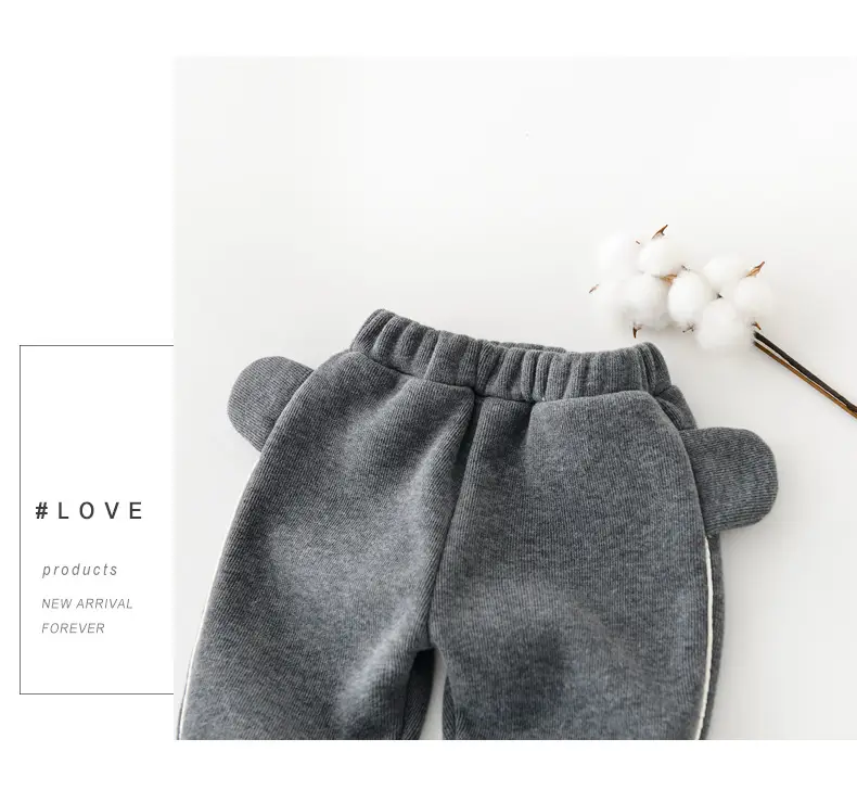24 Late Autumn Baby Fleece Pp Pants with Bear Brooch — feature 48