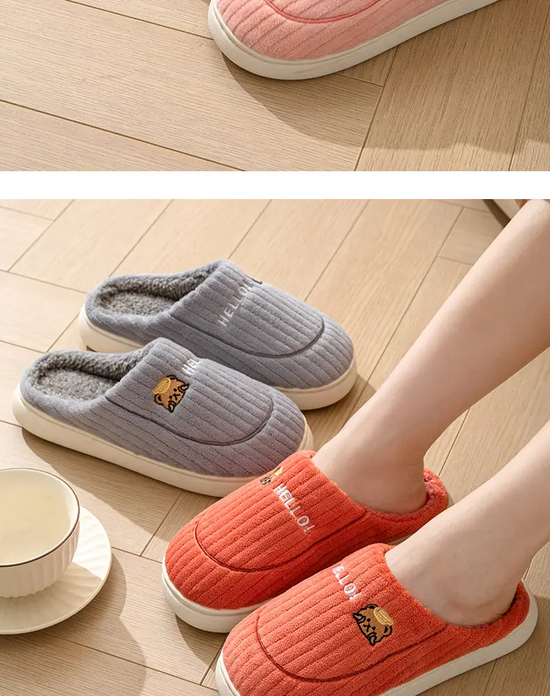 New Cotton Slippers for Men, Winter Indoor Home Slippers, Plush, Warm, Anti-Odor, Silent Cotton Slippers for Women, Wholesale from Manufacturer — feature 14