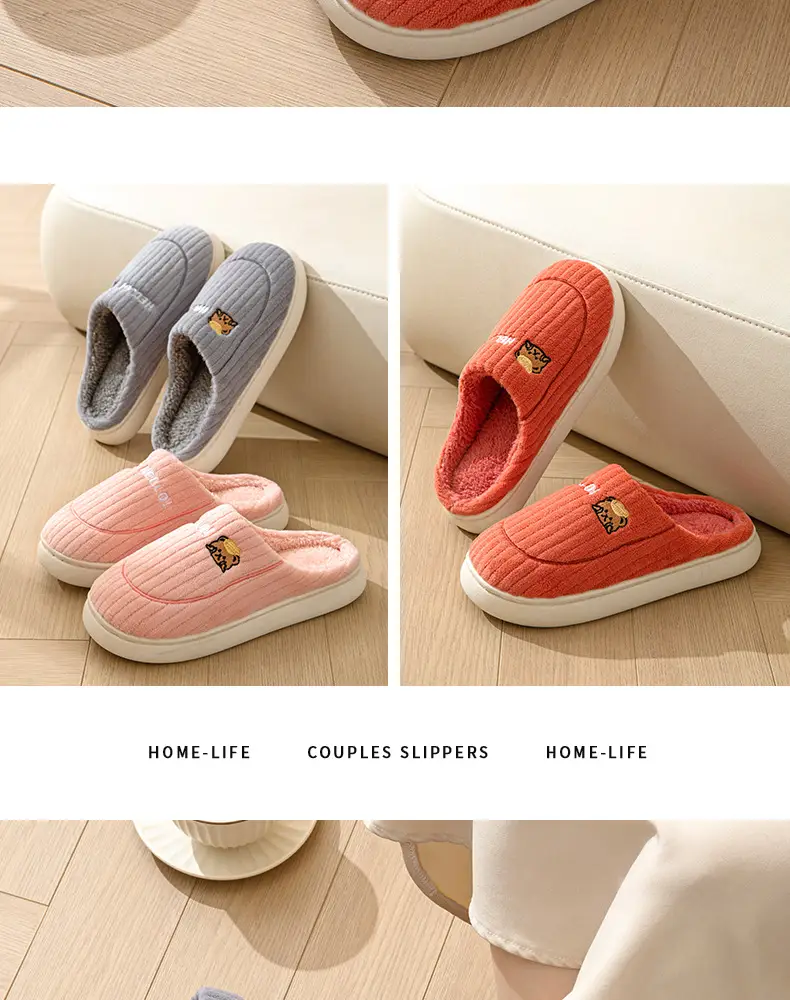 New Cotton Slippers for Men, Winter Indoor Home Slippers, Plush, Warm, Anti-Odor, Silent Cotton Slippers for Women, Wholesale from Manufacturer — feature 15