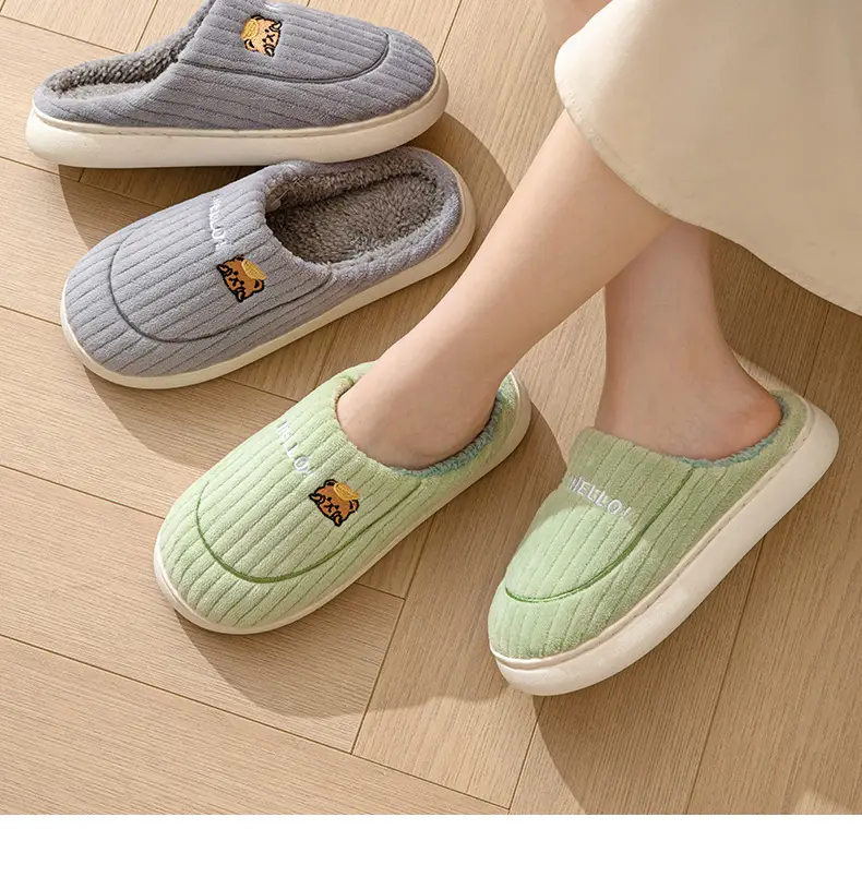 New Cotton Slippers for Men, Winter Indoor Home Slippers, Plush, Warm, Anti-Odor, Silent Cotton Slippers for Women, Wholesale from Manufacturer — feature 16