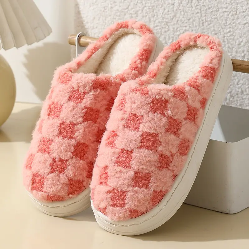 New Cotton Slippers for Men, Winter Indoor Home Slippers, Plush, Warm, Anti-Odor, Silent Cotton Slippers for Women, Wholesale from Manufacturer