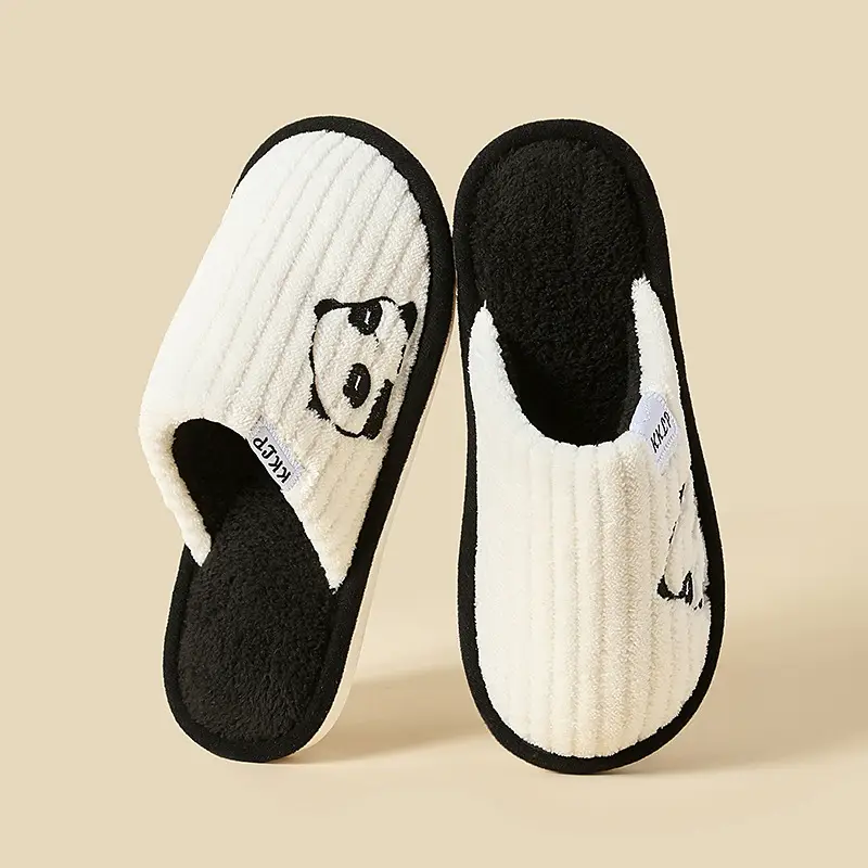 New Cotton Slippers for Men, Winter Indoor Home Slippers, Plush, Warm, Anti-Odor, Silent Cotton Slippers for Women, Wholesale from Manufacturer