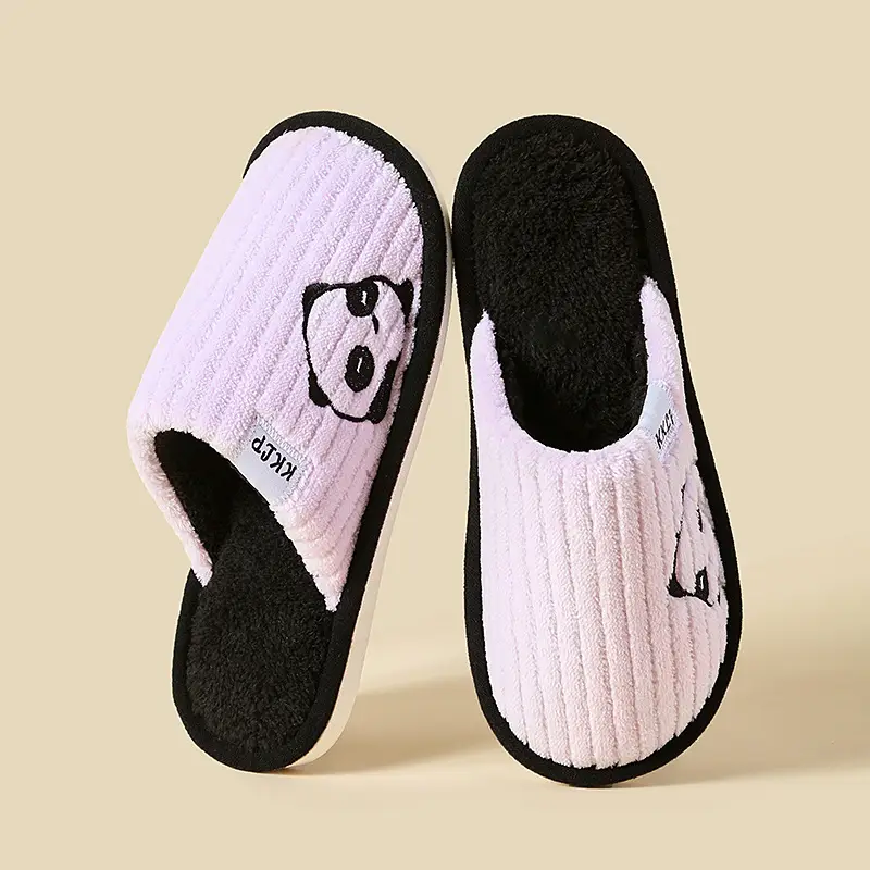 New Cotton Slippers for Men, Winter Indoor Home Slippers, Plush, Warm, Anti-Odor, Silent Cotton Slippers for Women, Wholesale from Manufacturer