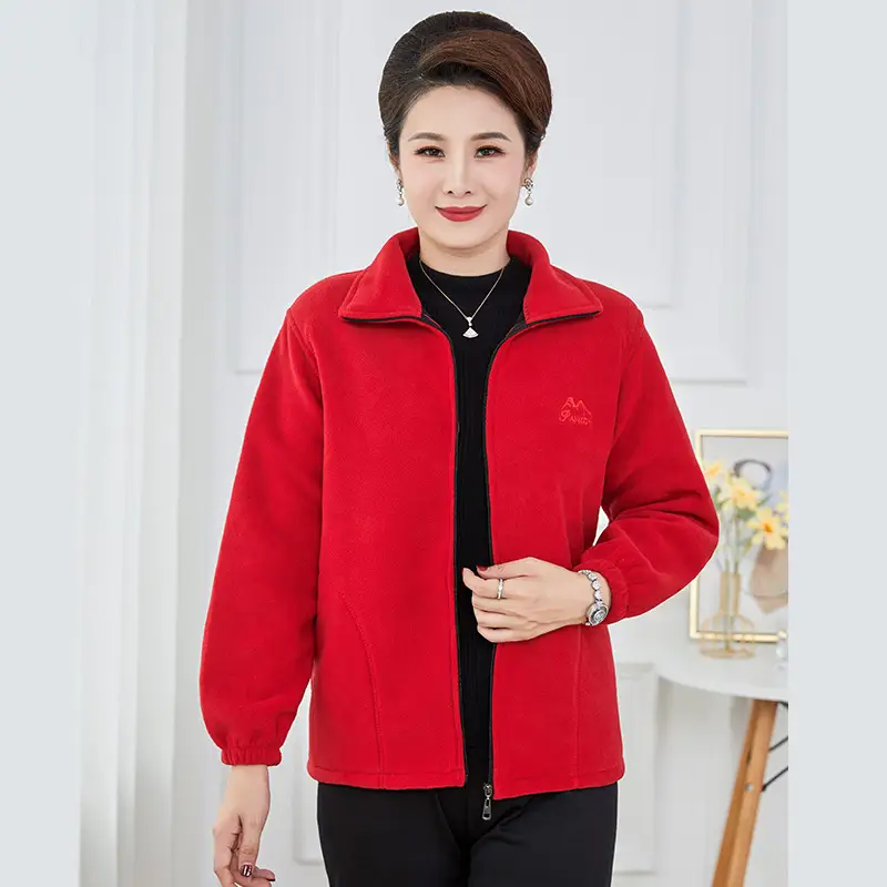 Women Purple Fleece Jacket Large Size - Image 7