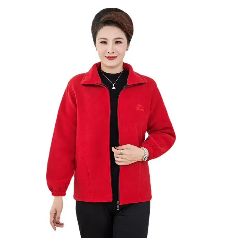 Women Purple Fleece Jacket Large Size - Image 9