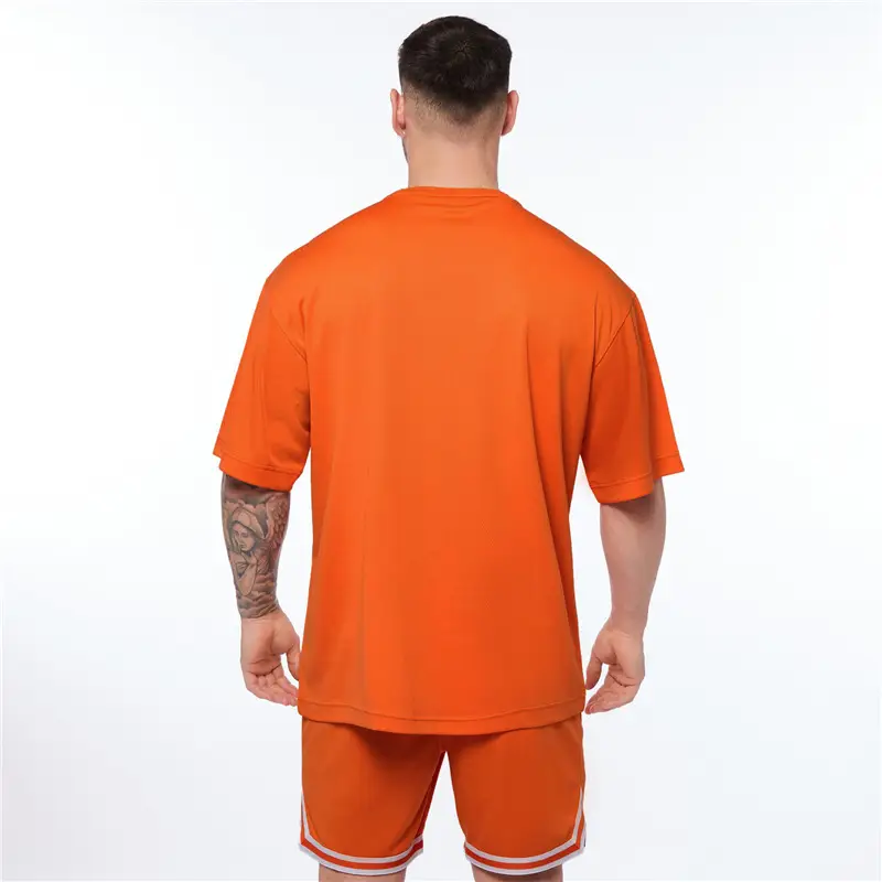 Men Orange Loose Fit T-Shirt Large - Image 5