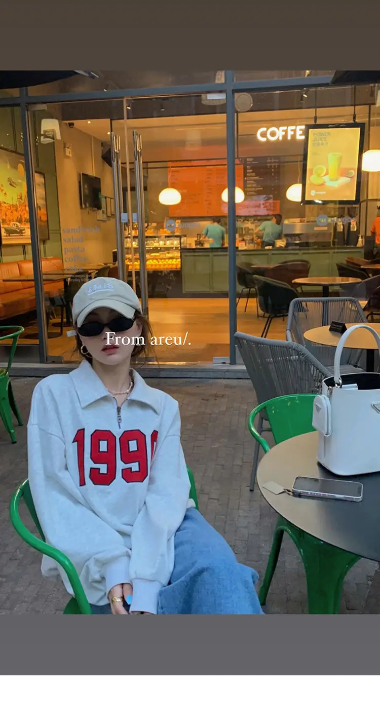 Women Cotton Polo Sweater Loose Autumn Winter Casual Top — feature 13