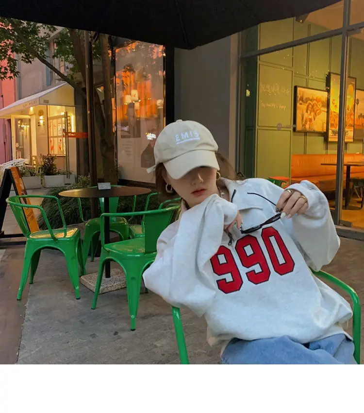 Women Cotton Polo Sweater Loose Autumn Winter Casual Top — feature 15