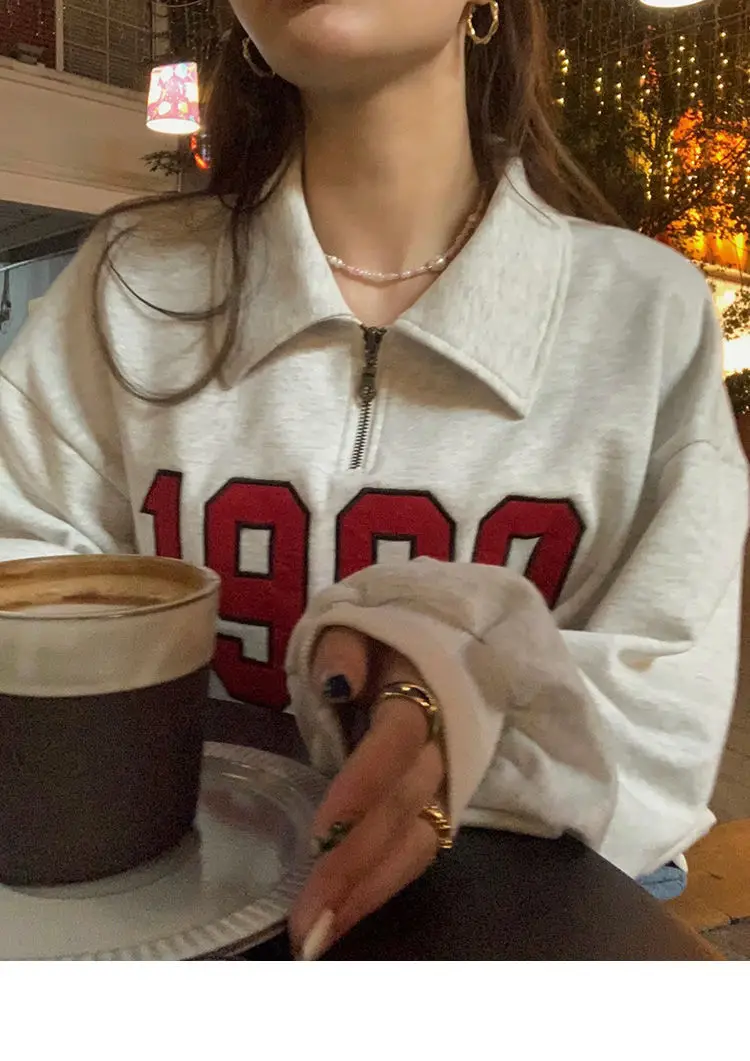 Women Cotton Polo Sweater Loose Autumn Winter Casual Top — feature 21