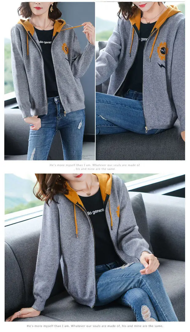 2024 Women's Hooded Sweatshirt Jacket Black Orange Velvet Large — feature 9