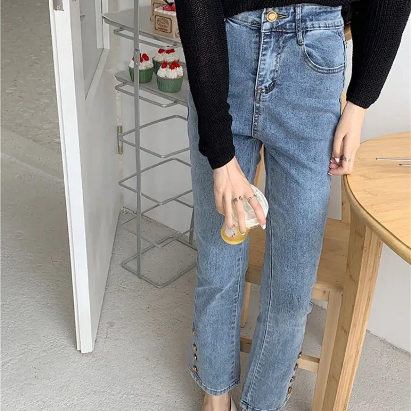 Women Retro Slim Jeans High Waist Spring Autumn - Image 4