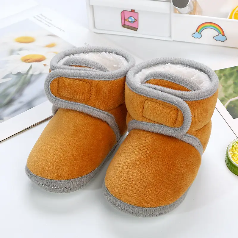Winter Fleece Lined Baby Boots Grey Non-Slip