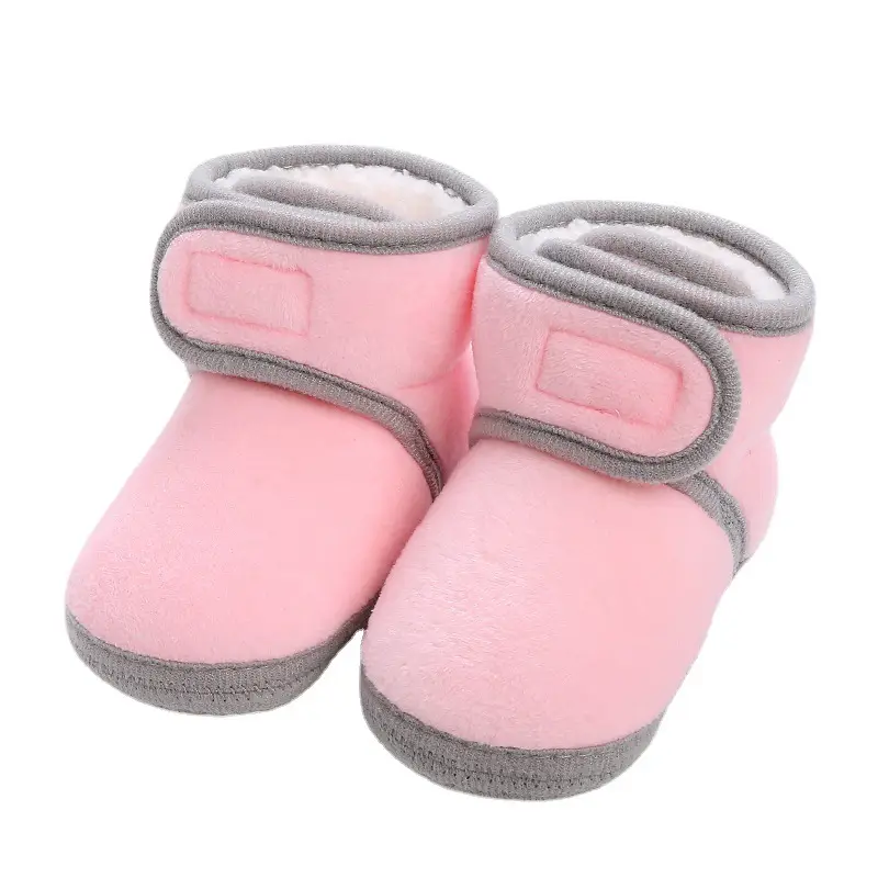 Winter Fleece Lined Baby Boots Grey Non-Slip
