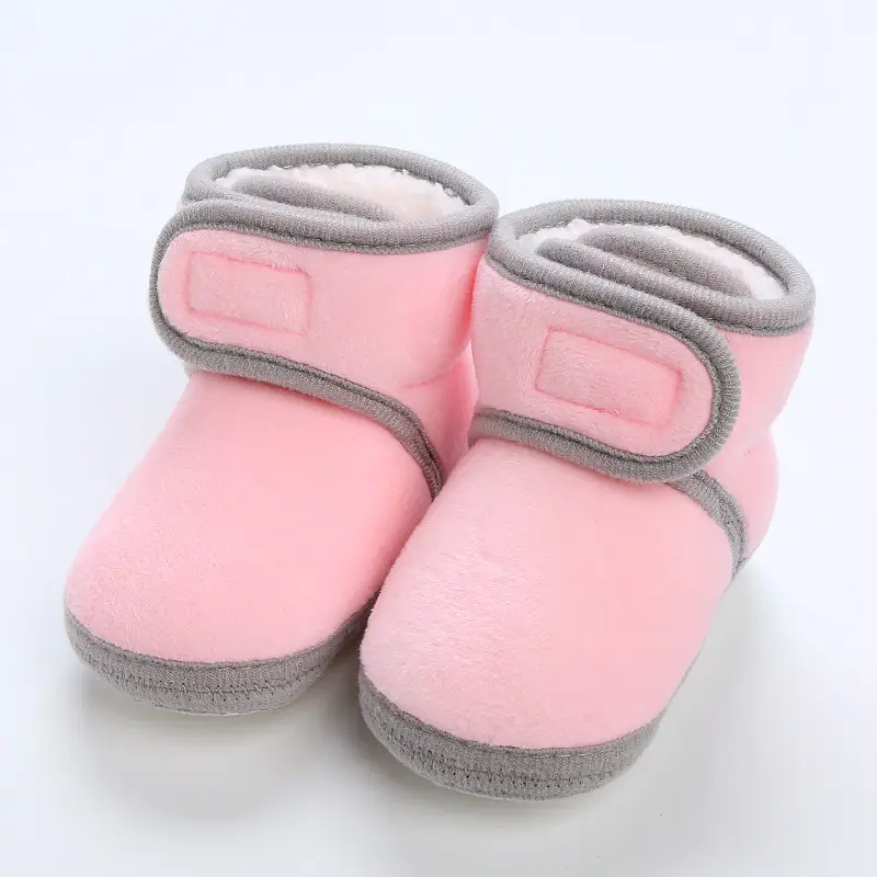 Winter Fleece Lined Baby Boots Grey Non-Slip
