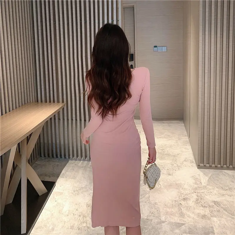 Black Cut Out Hip Skirt Women's Slimming Dress — feature 30