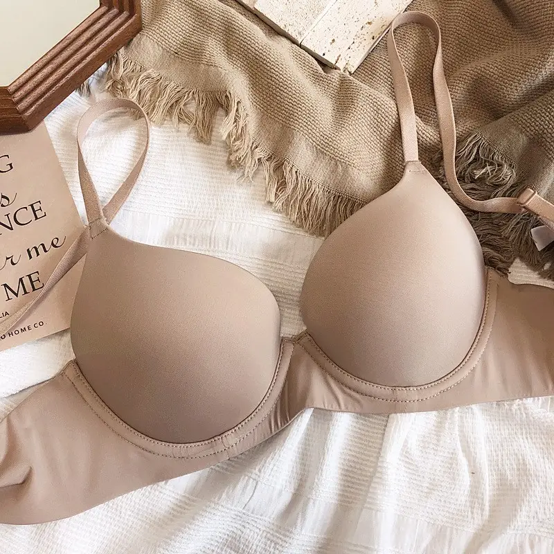 Gap large cup seamless bra large chest small EF cup underwear all-inclusive accessory breast bra soft steel ring breathable