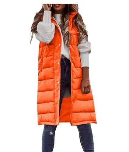 Pink Hooded Sleeveless Cardigan Jacket for Women - Image 10