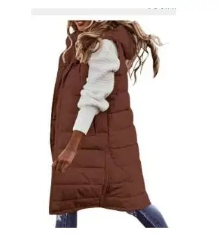 Pink Hooded Sleeveless Cardigan Jacket for Women - Image 13