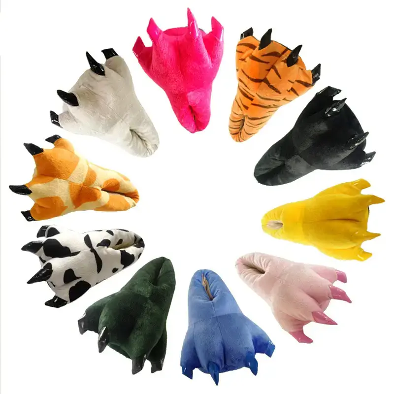 Manufacturer Wholesale Cartoon Shoes Cotton Slippers Yellow Cow Color Gray Red and Other Dropshipping Animal Claw Shoes Wholesale - Image 11