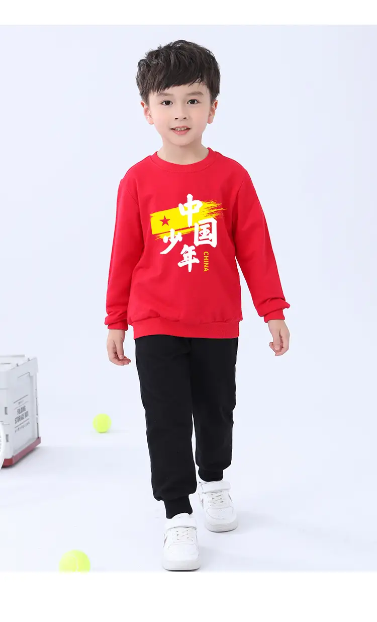 Chinese New Year Red Fleece Lined Sweatshirt for Kids — feature 14