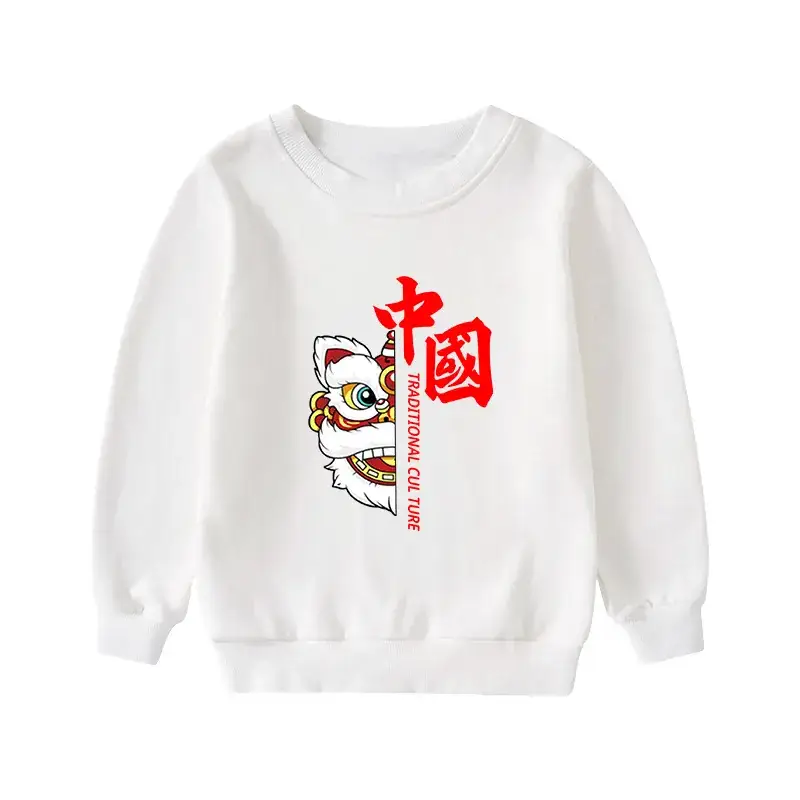 Chinese New Year Red Fleece Lined Sweatshirt for Kids - Image 7