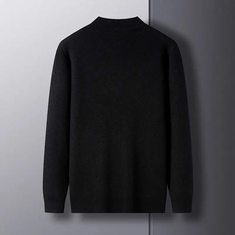 Men Grey Half-Turtleneck Knit Sweatshirt — feature 41