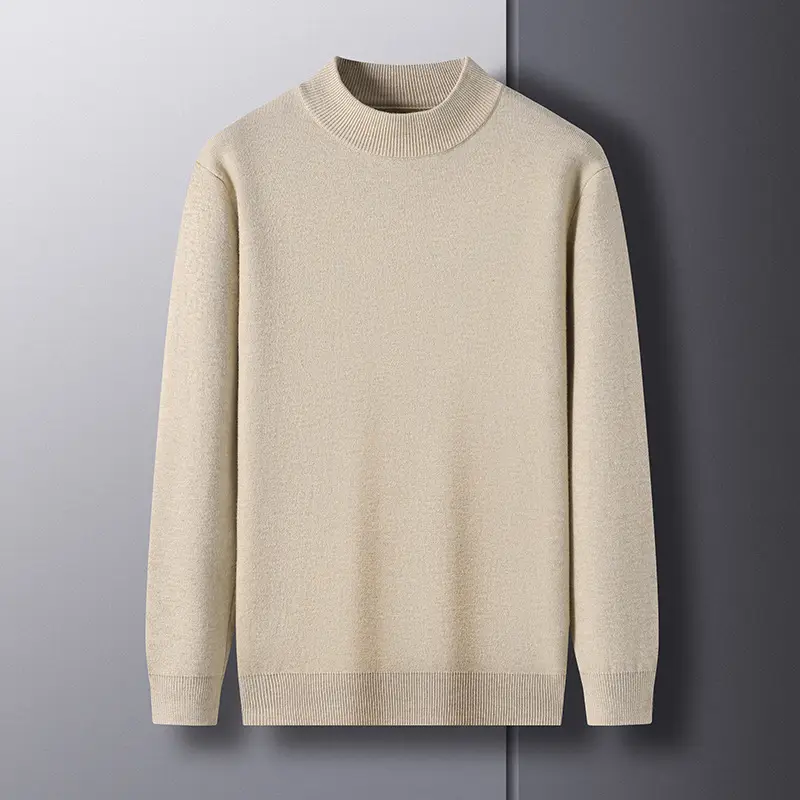 Men Grey Half-Turtleneck Knit Sweatshirt — feature 46