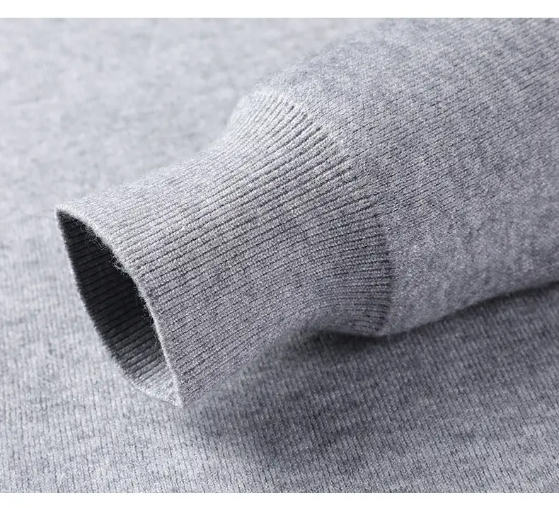 Men Grey Half-Turtleneck Knit Sweatshirt — feature 49